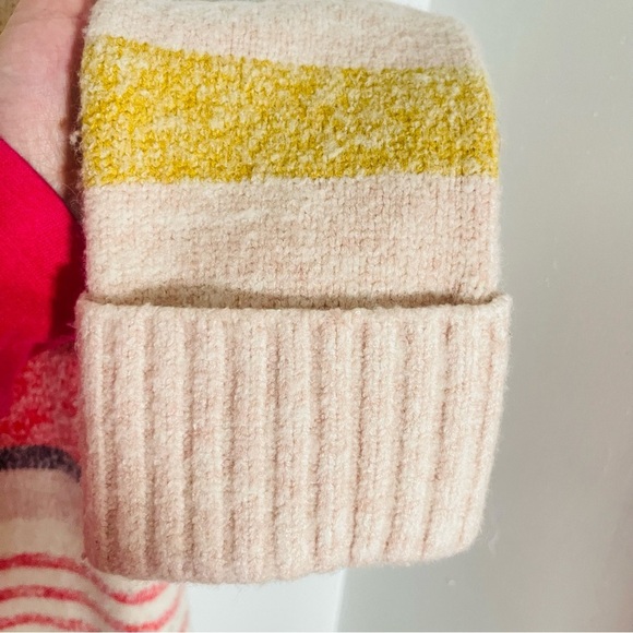 Anthropologie Elana Tunic Sweater Pullover Funnel Neck Striped Oversized Preppy - Picture 9 of 10